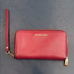 Michael Kors Red Wristlet Wallet